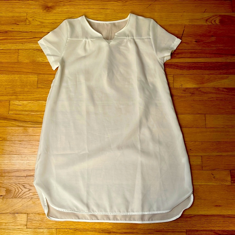 White, tunic dress, size S, vintage.